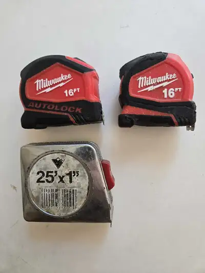 Tape measure, 16 feet and 25 feet,  Milwaukee, View more