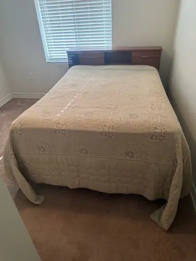 double bed with solid wood headboard , View more