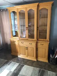 Solid Oak Large Display Cabinet