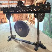 Large Vintage Indonesian Gong with Stand