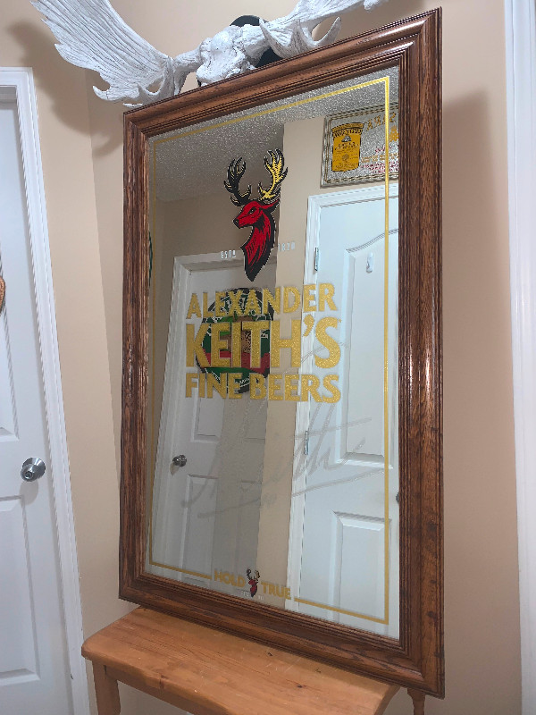 Giant Vintage Alexander Keith beer bar mirror Mint Condition in Arts & Collectibles in Calgary