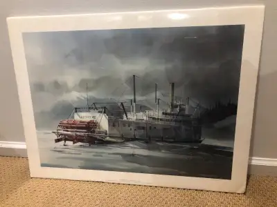 "SNOWBOUND" by Maritime Artist Harry Heine. Printed August 1991 Limited Edition Print on Paper 124/4...