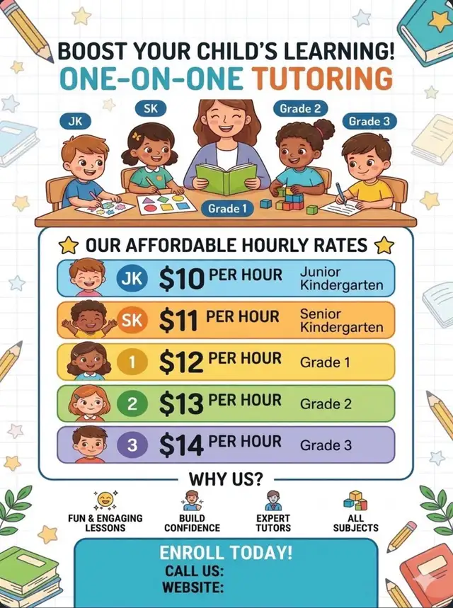 Tutoring JK-Grade 3
