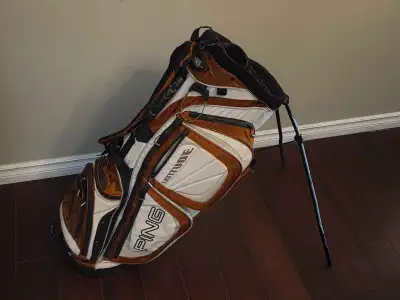 Ping Latitude White Orange Trim Golf Carry Bag with Stand, View more