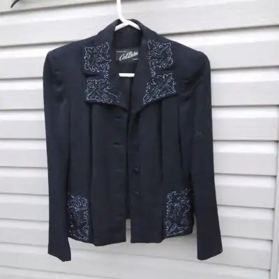 Veston 30$ dame style Calbern noir année 1940, View more