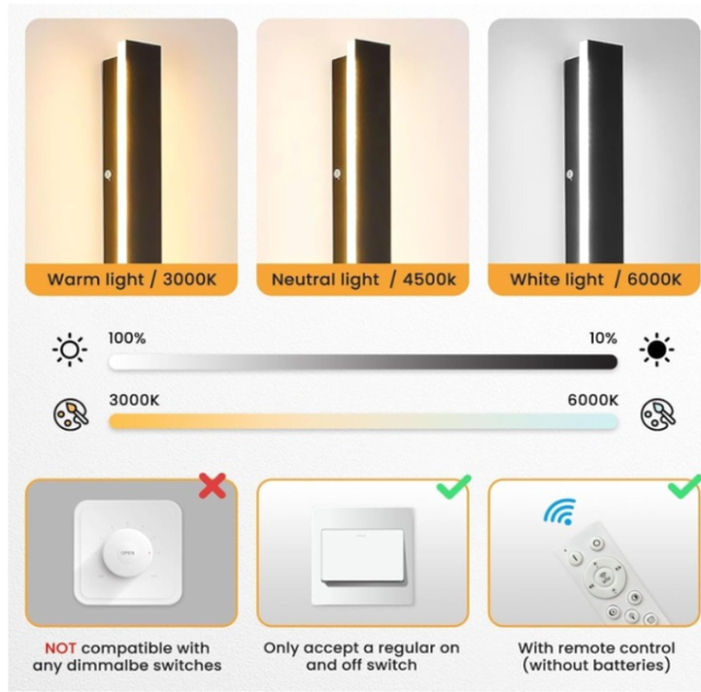 Grande Applique murale d'extérieur moderne DEL 57 pouces, NEUF in Indoor Lighting & Fans in Québec City - Image 3