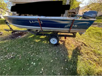 2024 4 stroke 25hp Yamaha motor with limited hours New hub and bearing on trailer. No leaks been an...