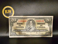 1937 Canadian $20 Banknote