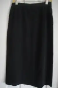 Womens Skirt Black Pinstripe Career Suiting Straight Pencil Sz 8