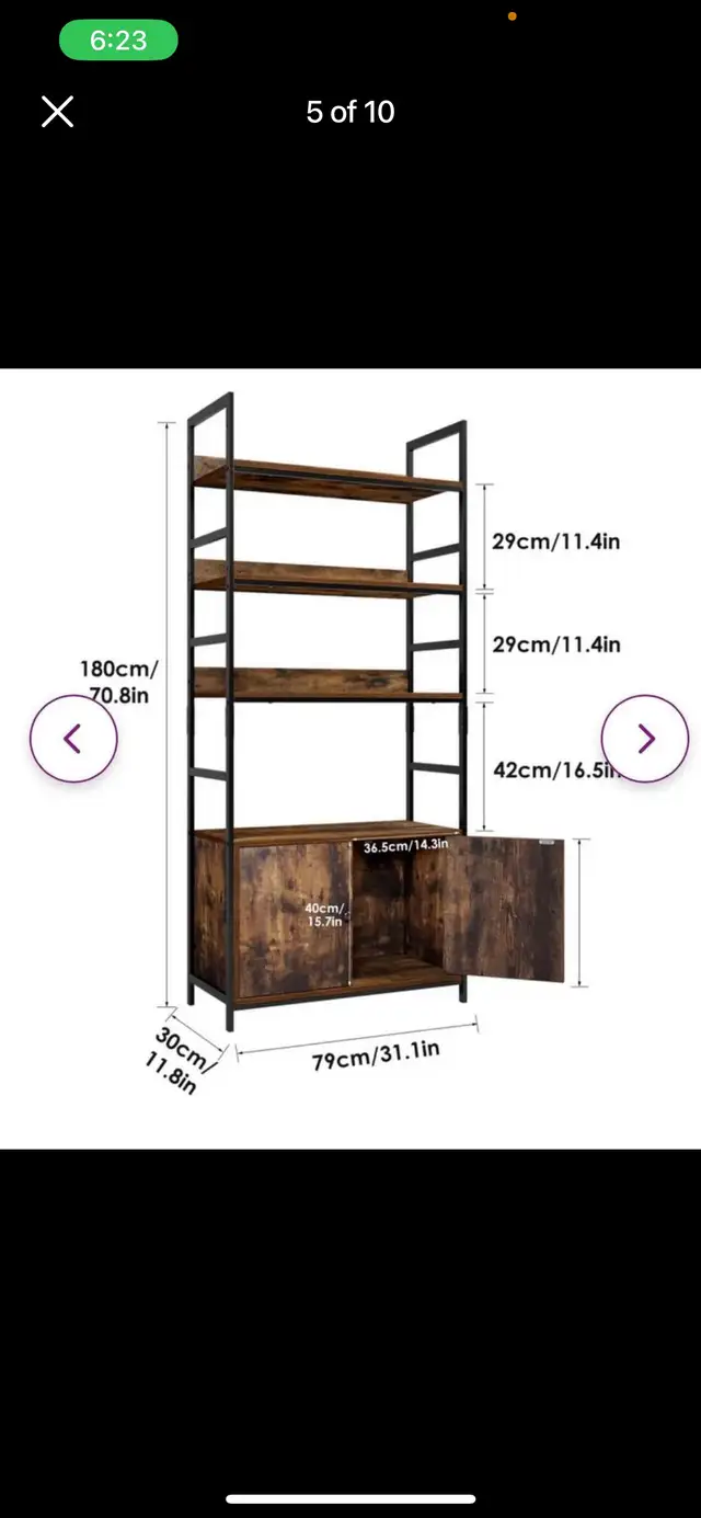 Modern Bookshelf 3 Tier Free Standing Wood Look Ladder Shelf Sto in Bookcases & Shelving Units in Hamilton - Image 6