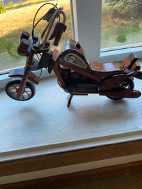 Big Wooden Harley Chopper Motorcycle Like New Statue