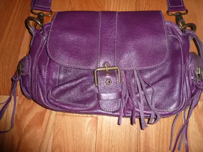 New Roots Fringe Purse Eggplant, View more