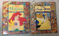 Vintage Look & Find Books - Little Mermaid Beauty & the Beast