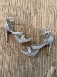 Silver high heels