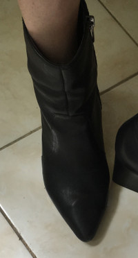 Women Black Leather Ankle Boots