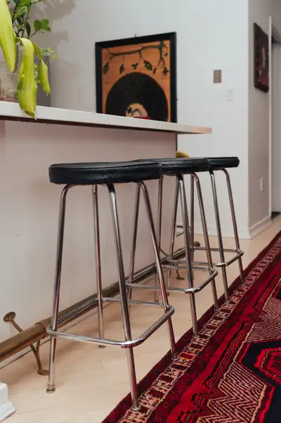 Set of 3 Midcentury Vintage Bar Stools , View more