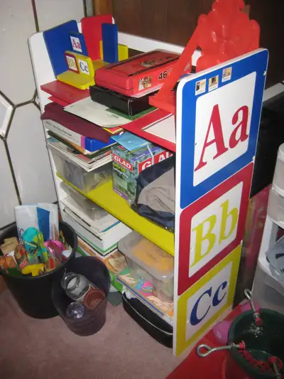 FS: A kids ABC-123 shelf+book stopper, also a kids stroller, View more