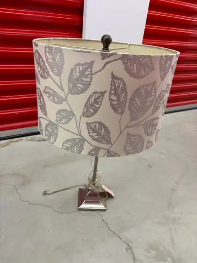 Table Lamp with Leaf Pattern Shade, View more