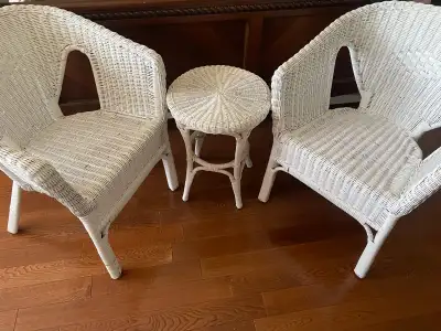 white wicker set , View more