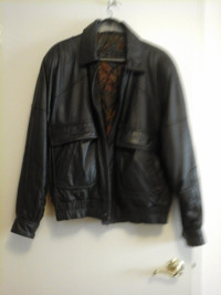 Men's New Leather Bomber Style Jacket