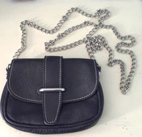 Roots small mini deep purple leather crossbody bag purse