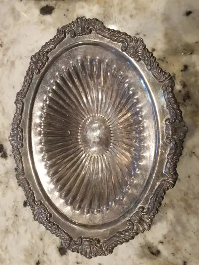 sheffield silver plate tray, View more
