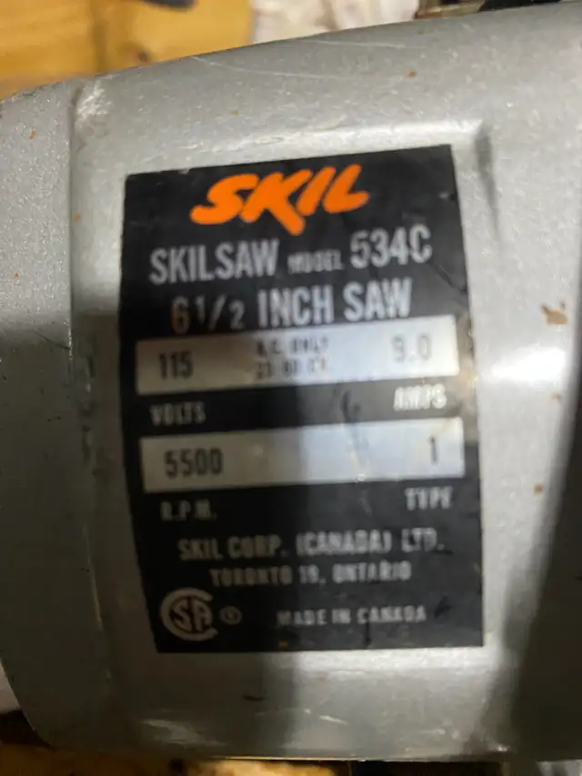 Circular Saw Skilsaw 6 1/2 inch in Power Tools in City of Toronto - Image 2