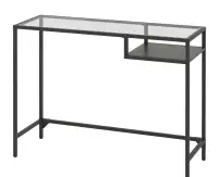 IKEA VITTSJÖ - Laptop table, black-brown/glass
