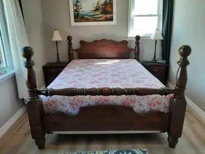 Queen Size Solid Pine Bed Set, View more