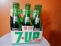 Vintage 6-pack carton of 7-Up bottles