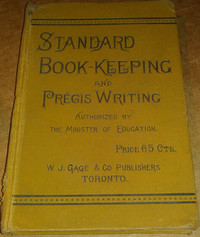 1890 Standard Book Keeping Pregis Writing Antique HC rare