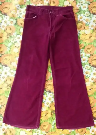 Vintage 1970's GWG High-Rise Wide-Leg Corduroy Pants,  Size 4-6, View more