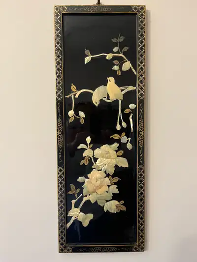 2  Vintage Mother-of-Pearl Inlay of Birds and Flowers, View more