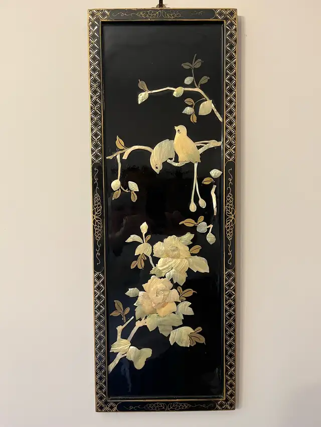 2  Vintage Mother-of-Pearl Inlay of Birds and Flowers in Arts & Collectibles in Markham / York Region - Image 2