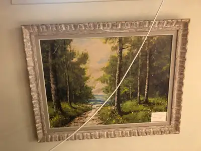 Framed Forest Painting, View more