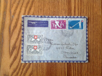 Enveloppe de Suisse postée vers Montréal en 1951.