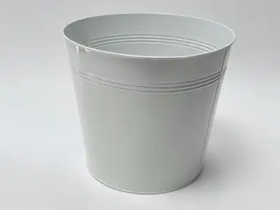 White Metal Bucket Decorative Storage Planter Bin Pail, View more