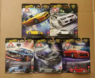 New Hot Wheels Premium Car Culture Ronin Run II set of five 1/64 diecast cars with Real Riders $55 p...