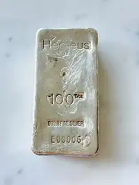 One of a Kind .9999 Pure Vintage Heraeus Silver Bar