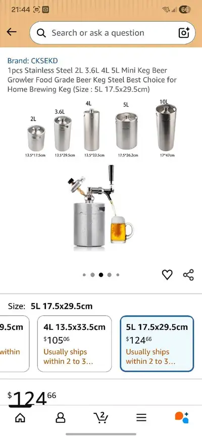 5L Mini Keg Beer Growler Food Grade Beer Keg, View more
