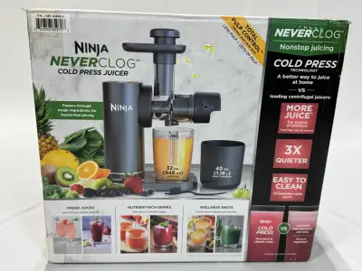 Ninja NeverClog cold press juicer in perfect condition. Great for making fresh juice at home from fr...