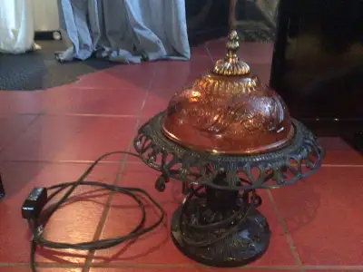 Lampe de table, verre et métal , View more