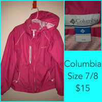 Girls pink Columbia jacket 7/8