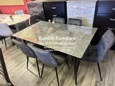 modern grey wooden dining table set on sale , View more