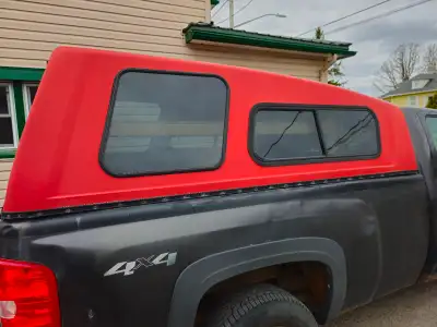 "High rise" style truck cap for an 8 foot long box. It's currently on a 2010 Silverado 1500, but I t...