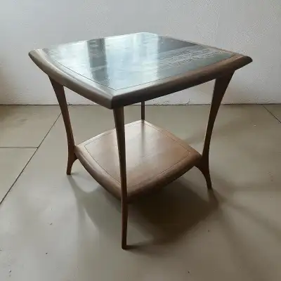 Table Teak / Walnut 26”x26”x26”, View more