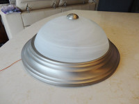 13" Diameter Excellent Condition Dome Ceiling Lamp Frosted Glass
