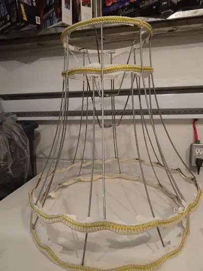 Vintage metal lampshade frames, View more