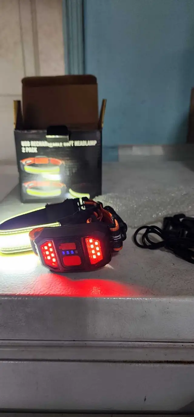 USB Rechargeable Soft Headlamp 2 Pack in Fishing, Camping & Outdoors in Mississauga / Peel Region - Image 6