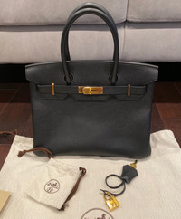 New Authentic Hermes Birkin bag 30 Epson black 